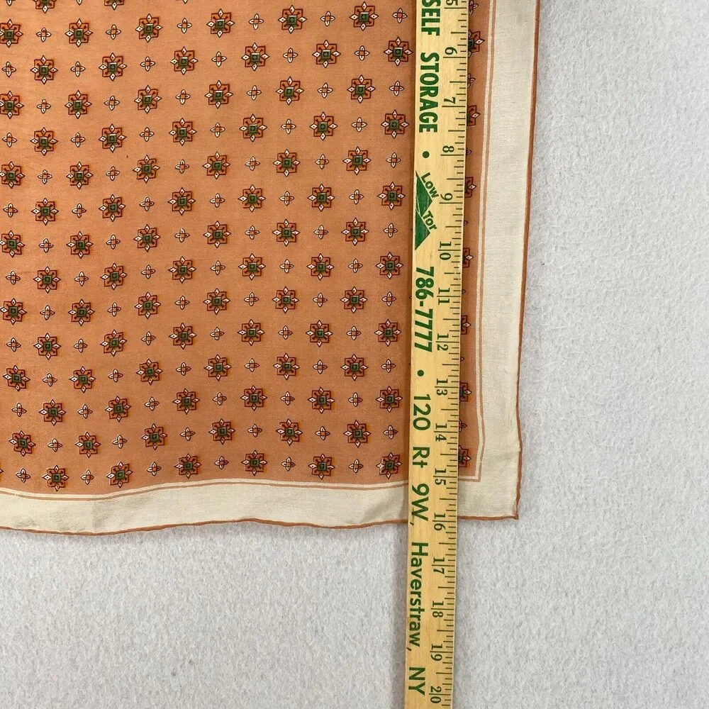Neutral Tan Floral Print Women's Silk Scarf